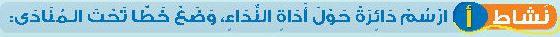 نشاط أ ارسم دائرة حول أداة النداء، وضع خطا تحت المنادى